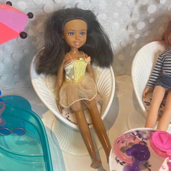 Vintage Barbie Wee 3 Friends 🏖️Pool And Patio PARTY PLAYSET MATTEL 2004 - Picture 11 of 16
